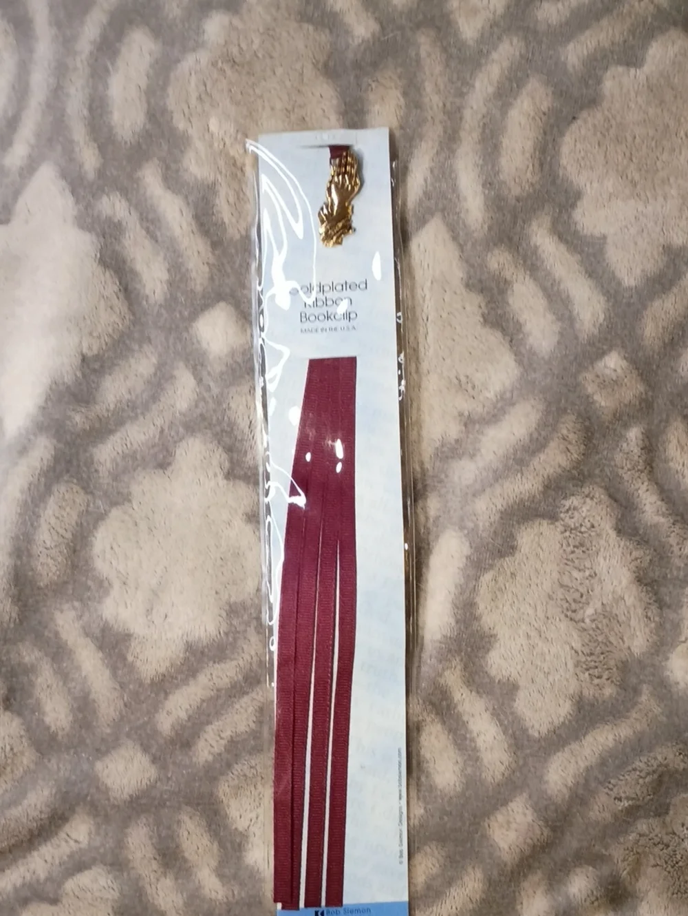 Bob Siemon Designs Gold-Accent Burgundy Bookclip Bookmark